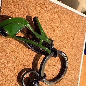 2 Burberry High Heel Shoe Keychains / Bag Charms ( One Green / One Purple)